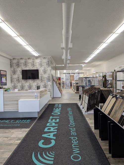 Flooring samples in Sands showroom.